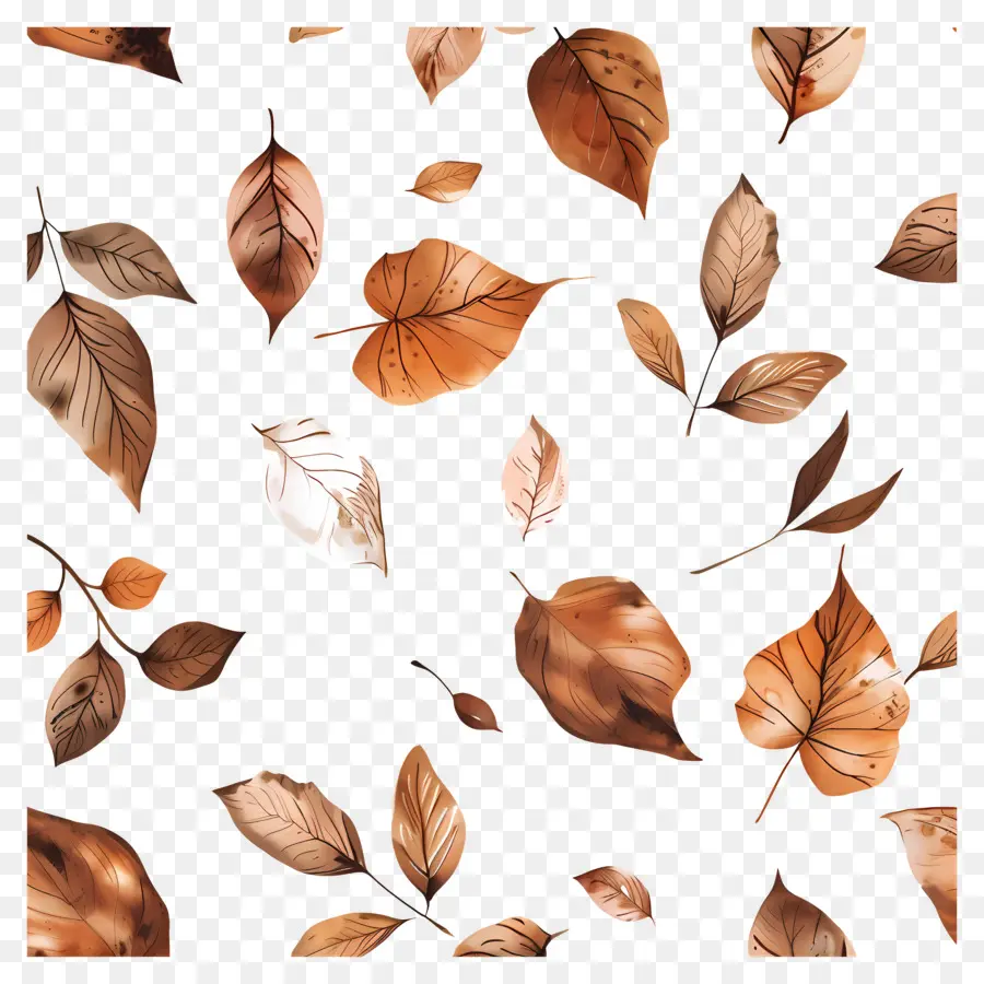 Folhas Marrons，Autumn Leaves PNG