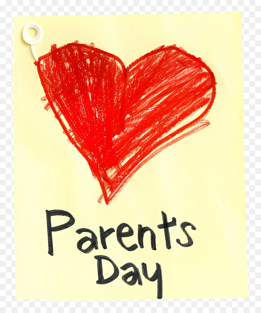 Pais, Dia，Coração Vermelho PNG
