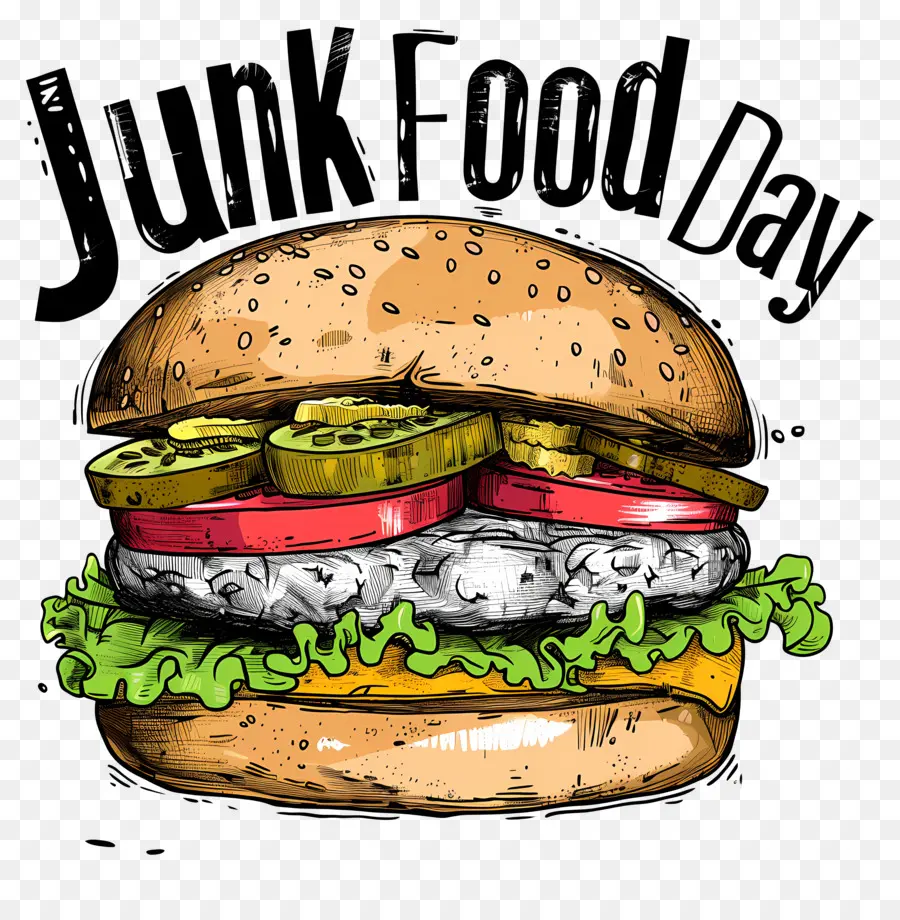 Nacional De Junk Food Dia，Burger PNG