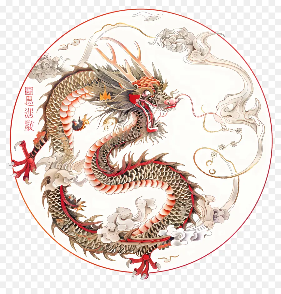Zodíacos Chineses，Pintura De Dragão PNG