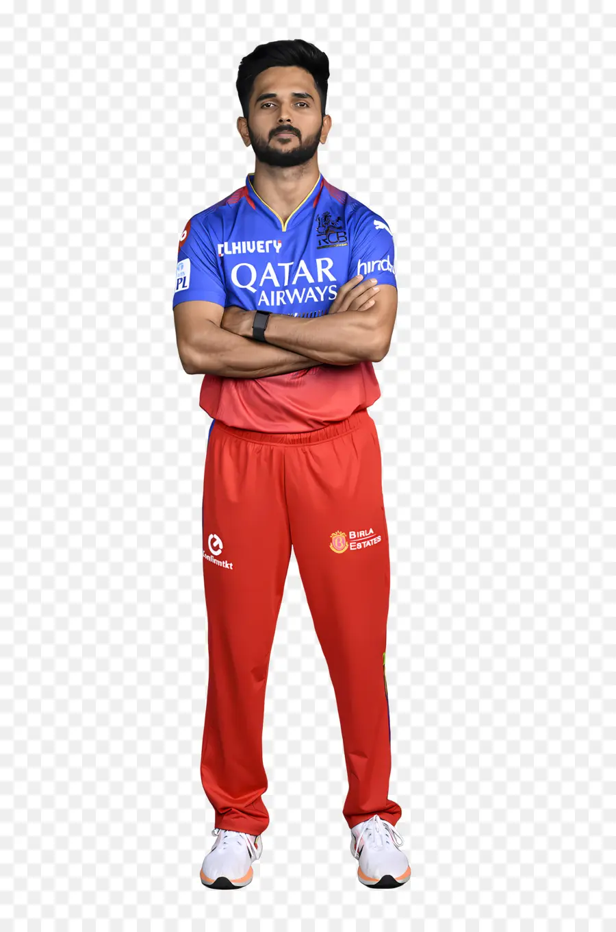 Uniforme，Jogador De Críquete Em Camisa Vermelha E Azul PNG