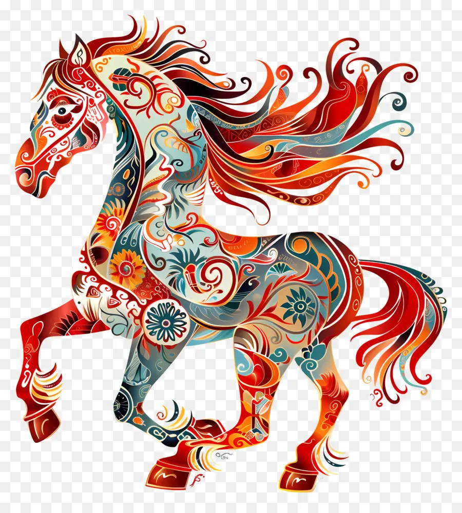 Zodíacos Chineses，Cavalo Decorativo PNG