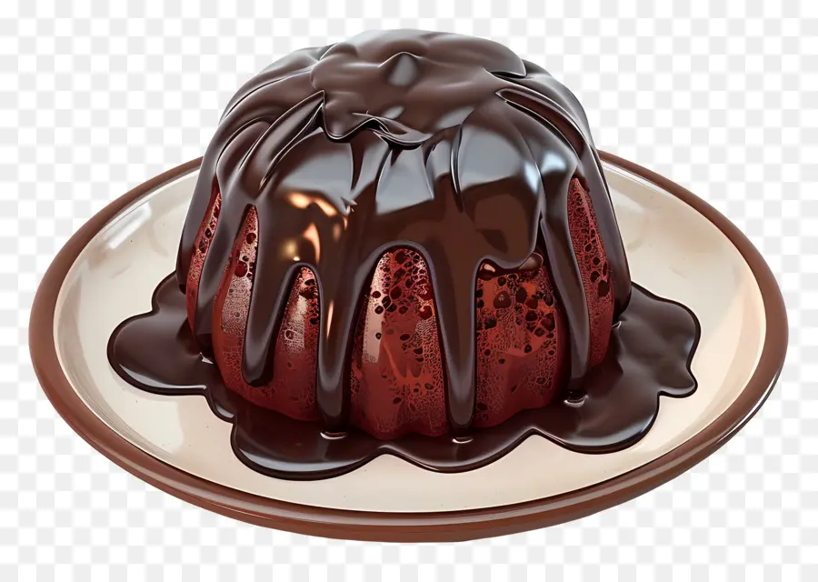 Bolo De Lava De Chocolate，Ganache De Chocolate PNG