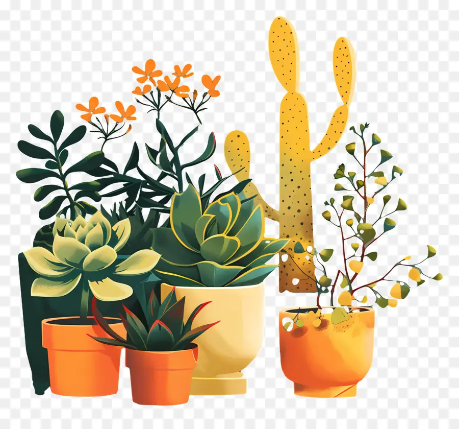 Plantas Suculentas，Vasos De Plantas PNG