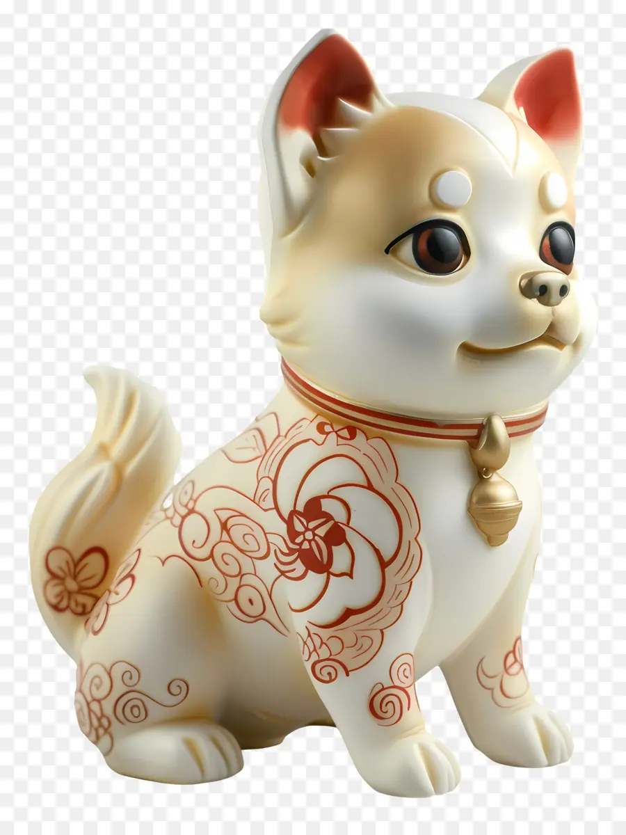 Zodíacos Chineses，Estátua De Cachorro Dourado PNG
