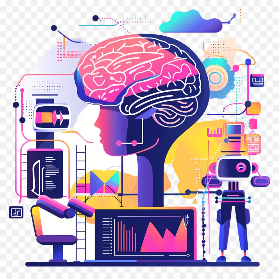 Inteligência Artificial，Cérebro E Tecnologia PNG