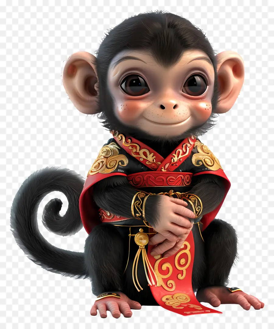 Zodíacos Chineses，Macaco Fofo PNG