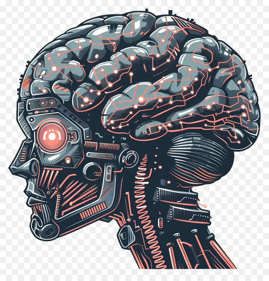 Cérebro Artificial，Cabeça Robótica PNG