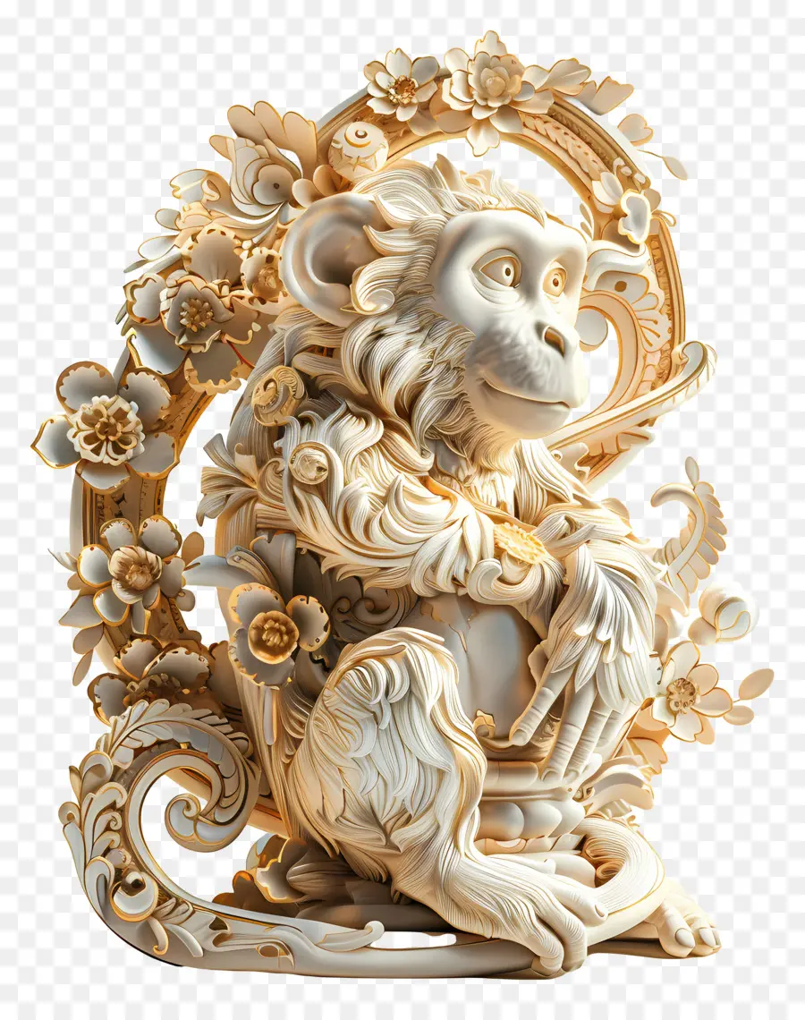 Zodíacos Chineses，Escultura De Macacos PNG