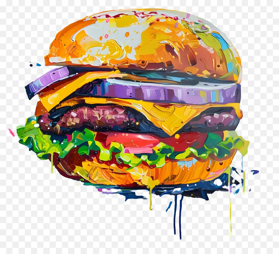 Pintura A óleo，Hamburger PNG