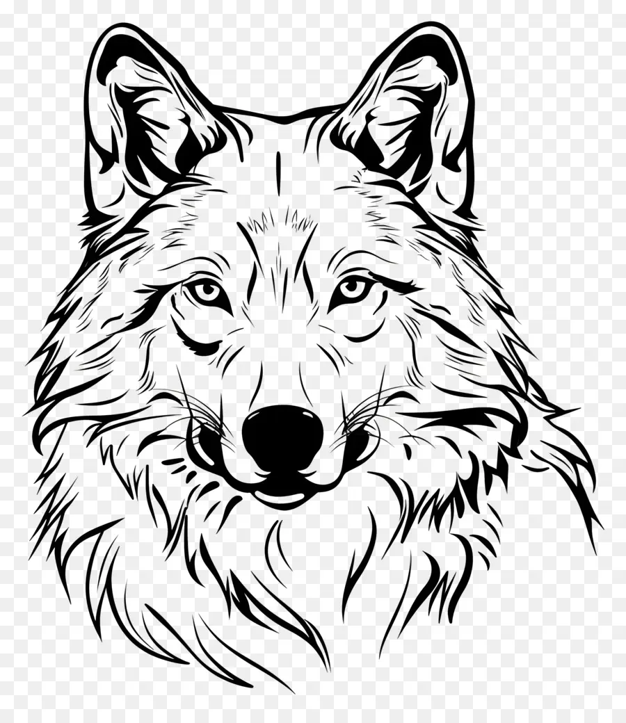 Lobo，Preto E Branco PNG