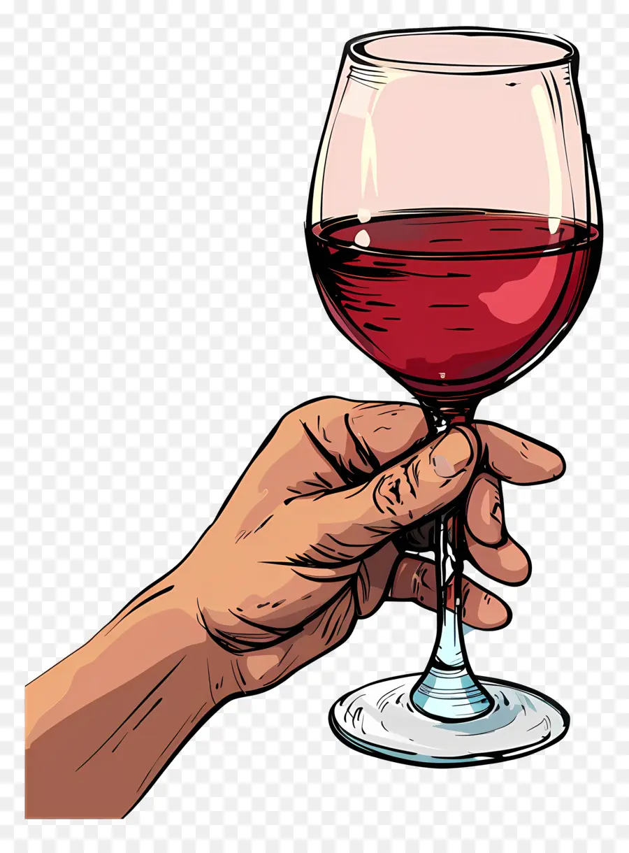 Mão Segurando Vinho，Vinho Tinto PNG