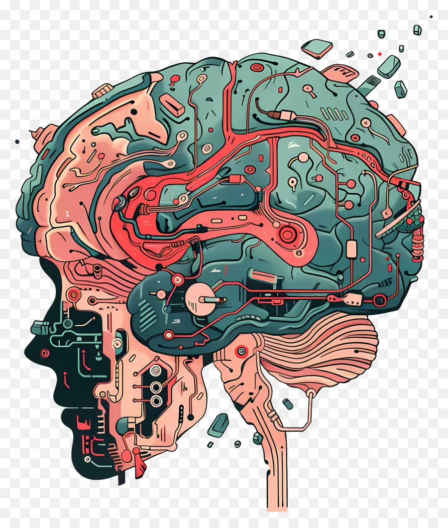 Cérebro Artificial，Futurista PNG