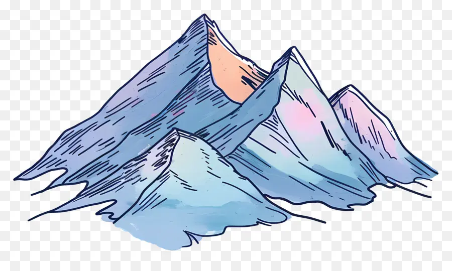 Picos Cobertos De Neve，Montanha Colorida PNG