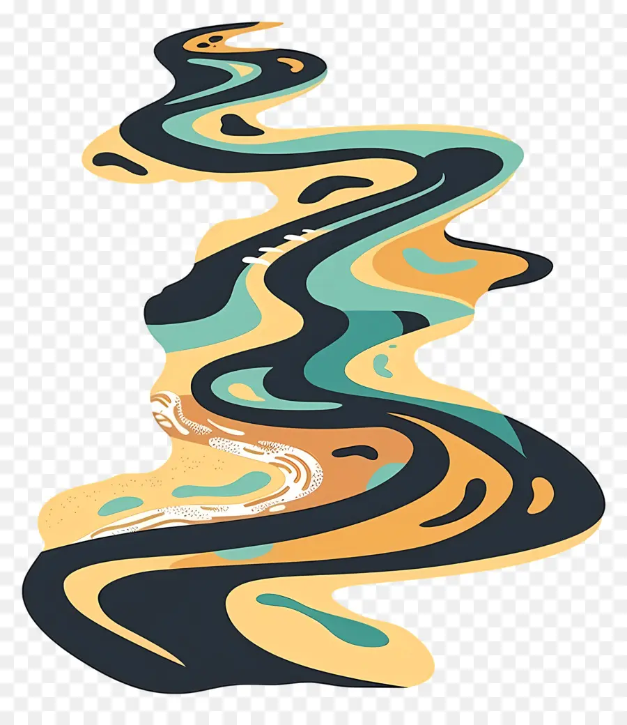 Rio Sinuoso，Arte Abstrata PNG