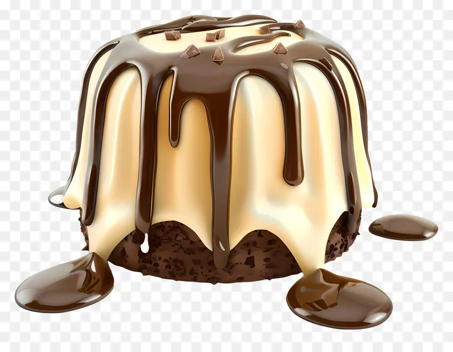 Bolo De Lava De Chocolate，Pudim De Caramelo PNG