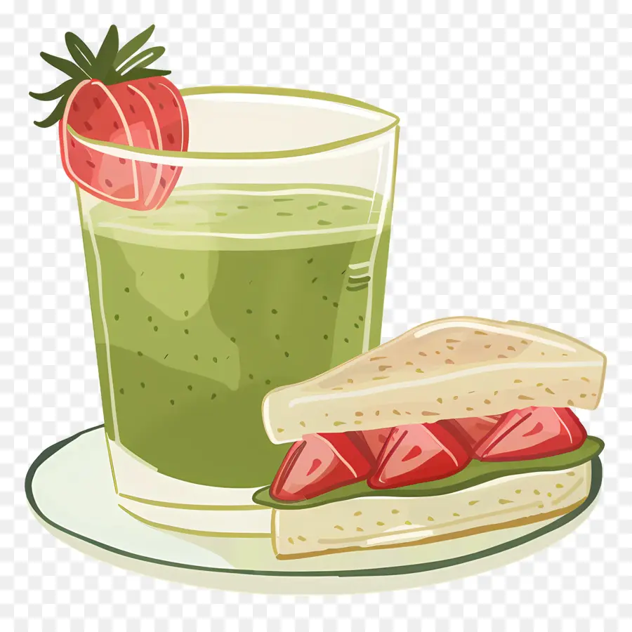 Bebida Matchá，Smoothie E Sanduíche PNG