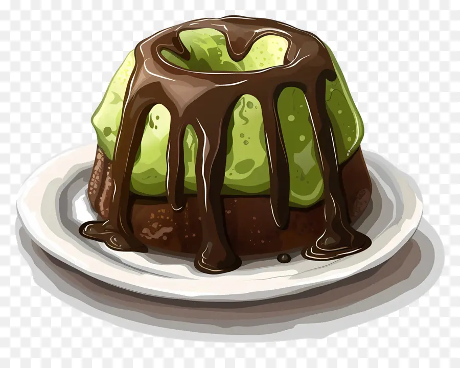 Bolo Matcha Lava，Bolo De Chocolate PNG