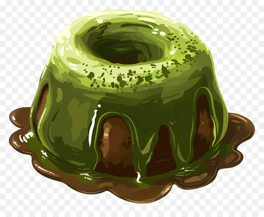 Bolo Matcha Lava，Bolo Verde PNG