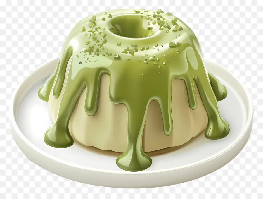 Bolo Matcha Lava，Pudim Verde PNG