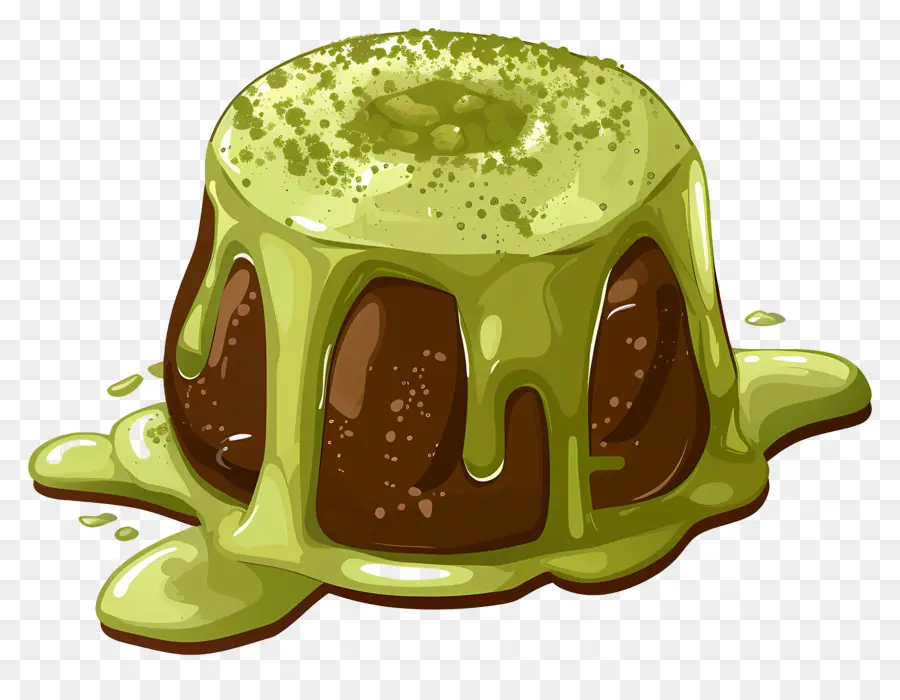 Bolo Matcha Lava，Bolo Verde PNG