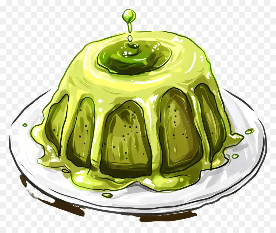 Bolo Matcha Lava，Bolo Verde PNG