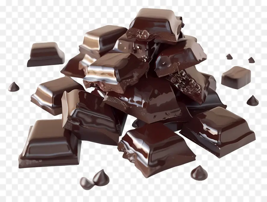 Chocolate Animado，Pedaços De Chocolate PNG