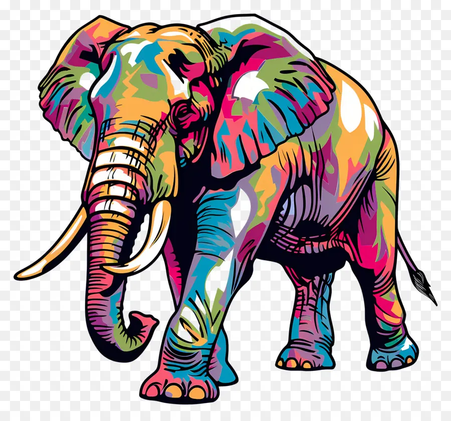 Elefante，Elefante Arco  íris PNG