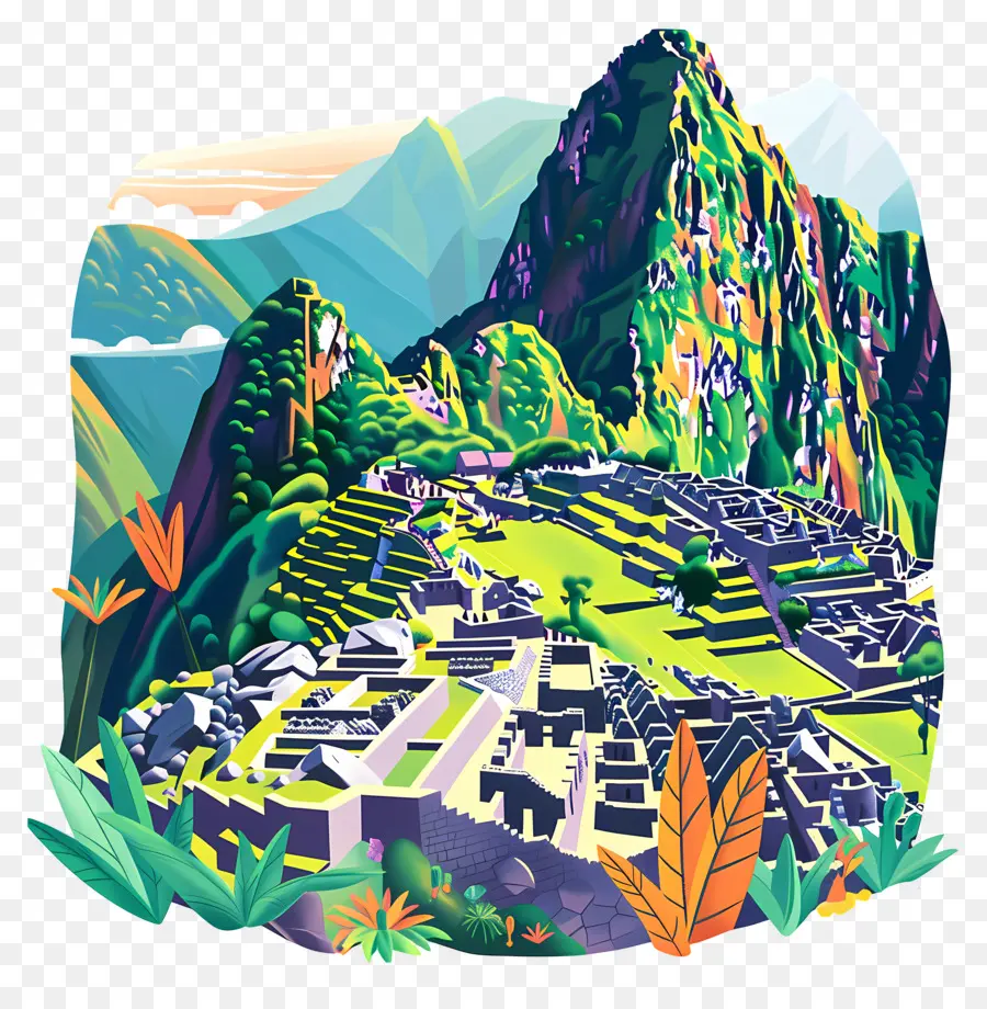 Machu Picchu，Paisagem Montanhosa PNG