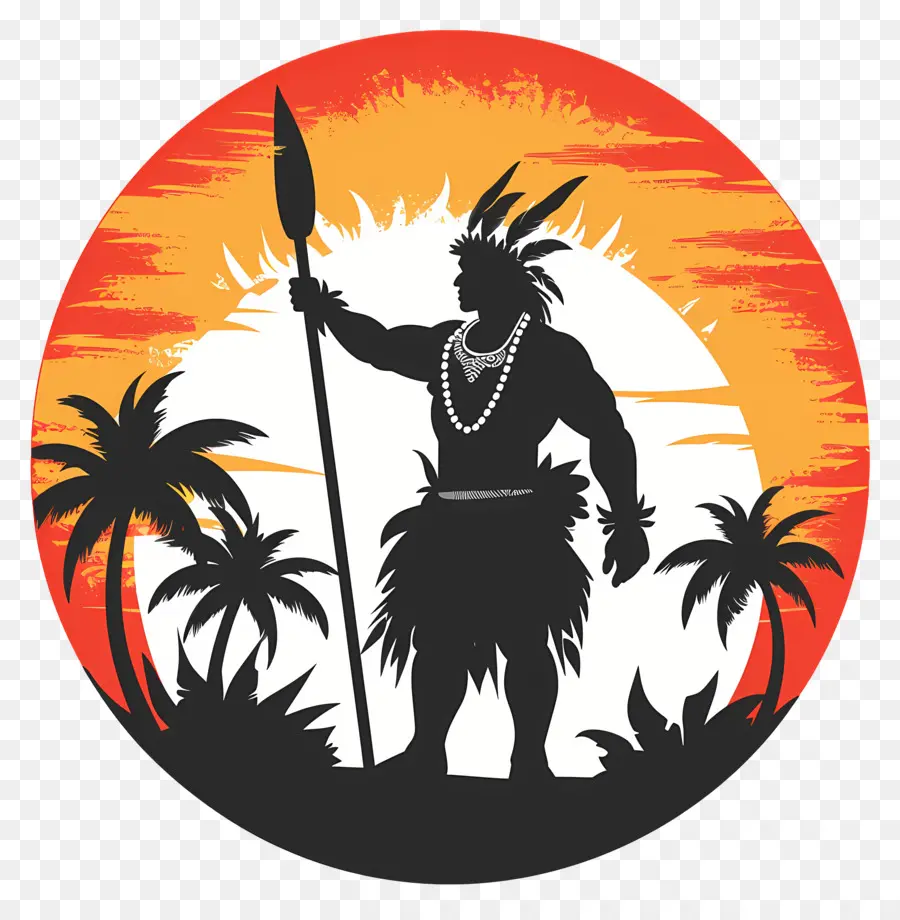 Dia De Kamehameha，Silhueta Guerreira PNG