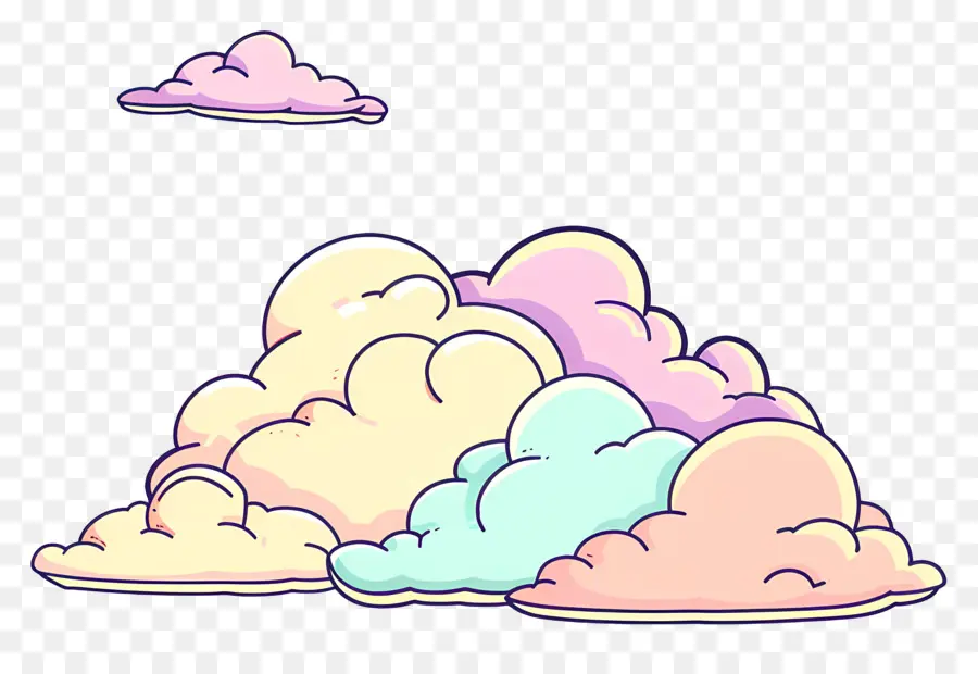 Nuvem，Nuvens Coloridas PNG