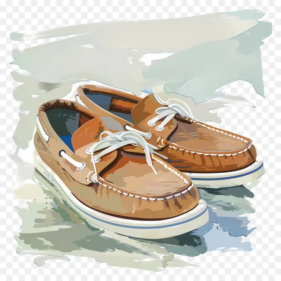 Sapatos De Barco，Marrom PNG