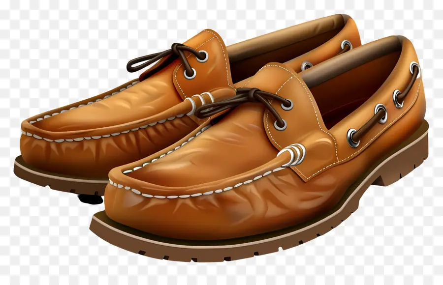 Boat Shoes，Sapatos De Couro Marrom PNG