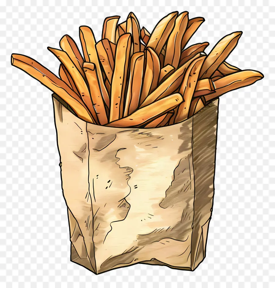 Batatas Fritas，Lanche PNG