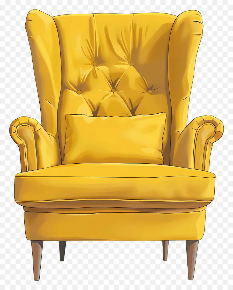 Cadeira De Trás，Amarelo Poltrona PNG