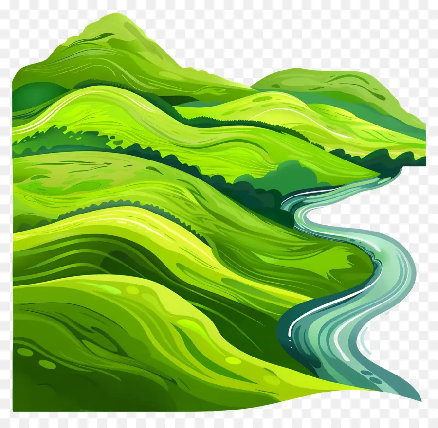 Colinas Verdes，Paisagem De Montanha PNG