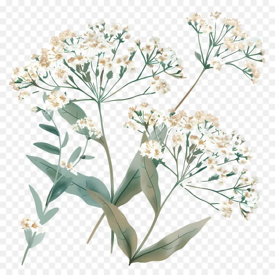 Yarrow，Flores Brancas PNG