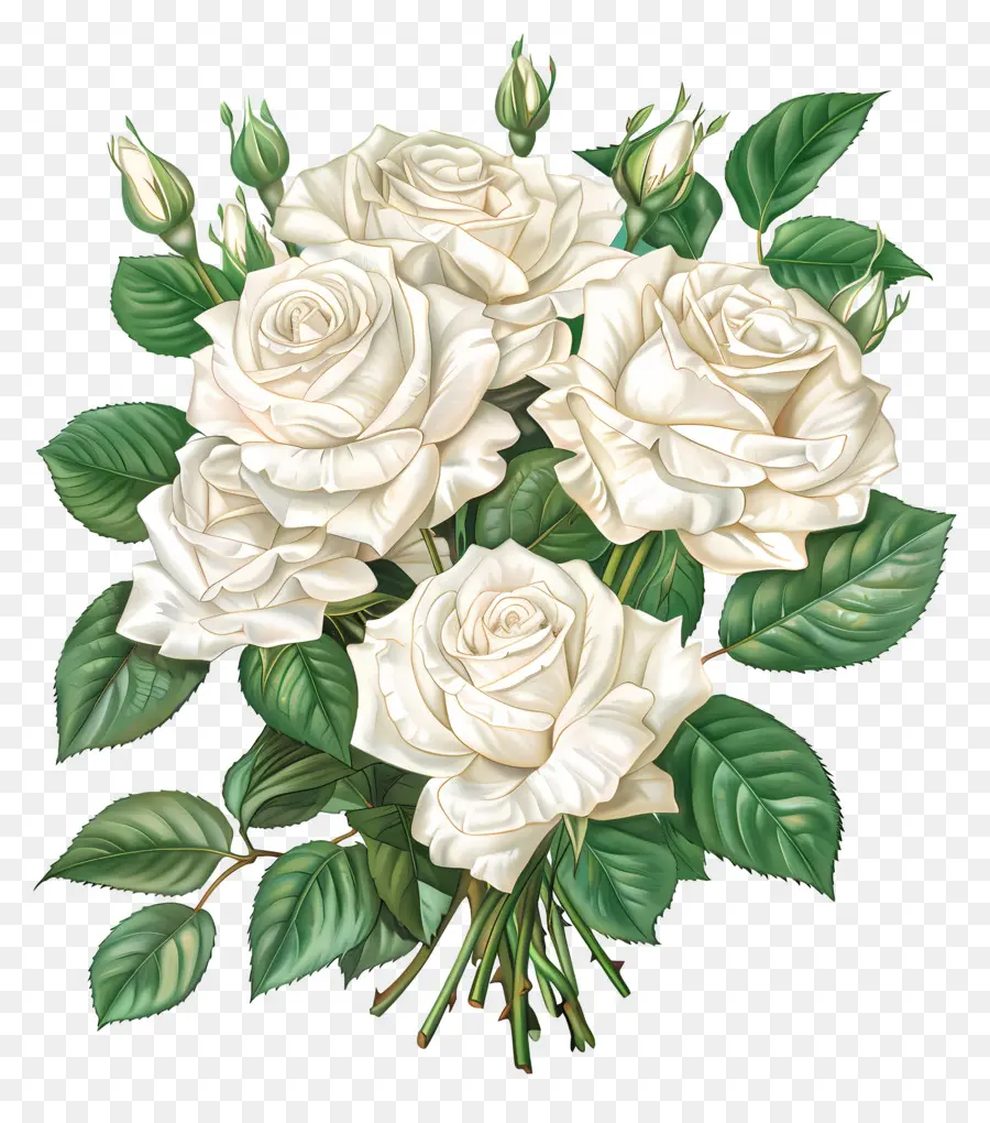 Buquê De Rosas Brancas，Rosas Brancas PNG