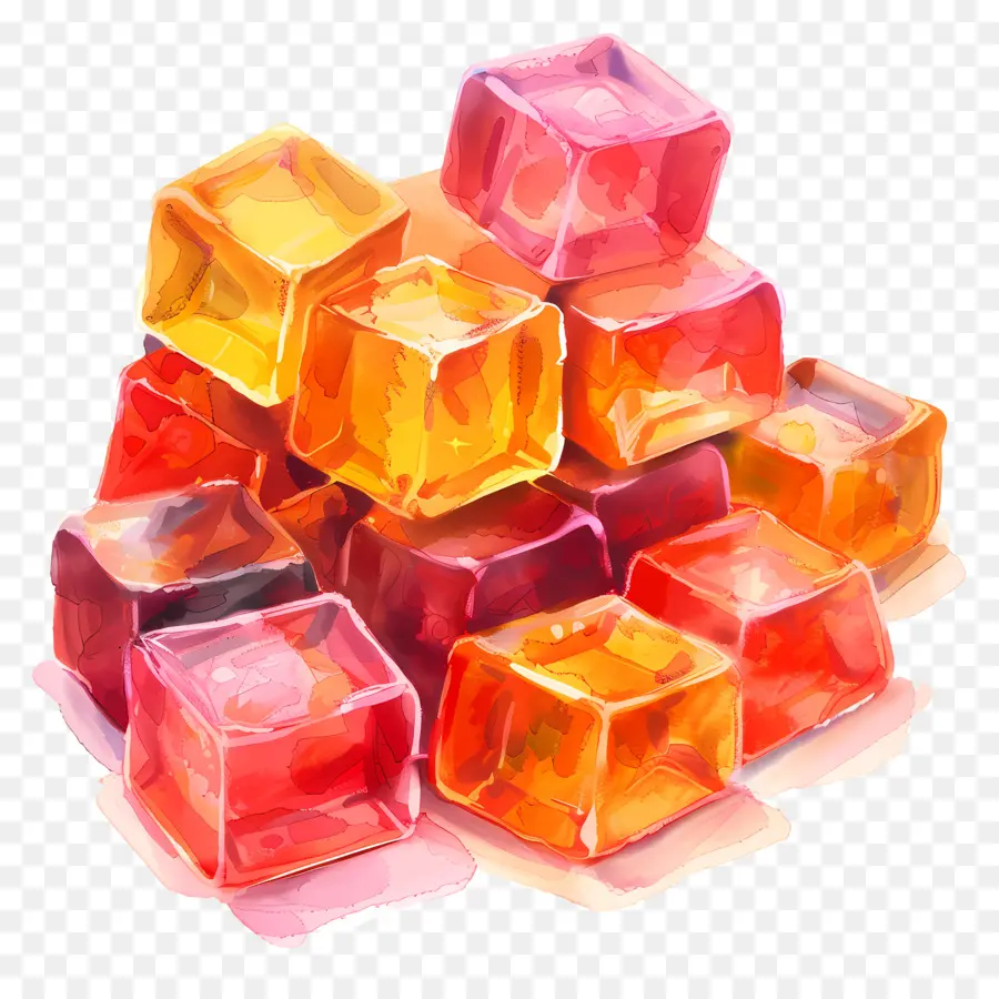 Gummies Quadrados，Colorido PNG