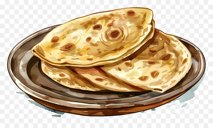 Chapati，Pães Achatados PNG