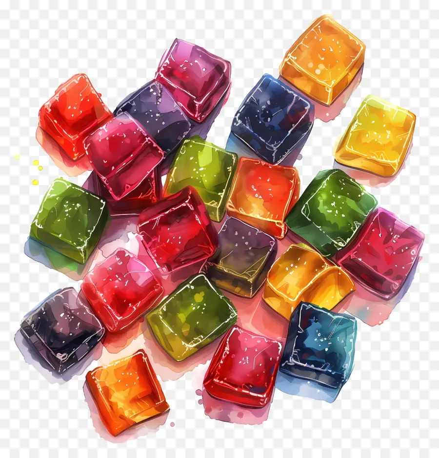 Gummies Quadrados，Candy PNG