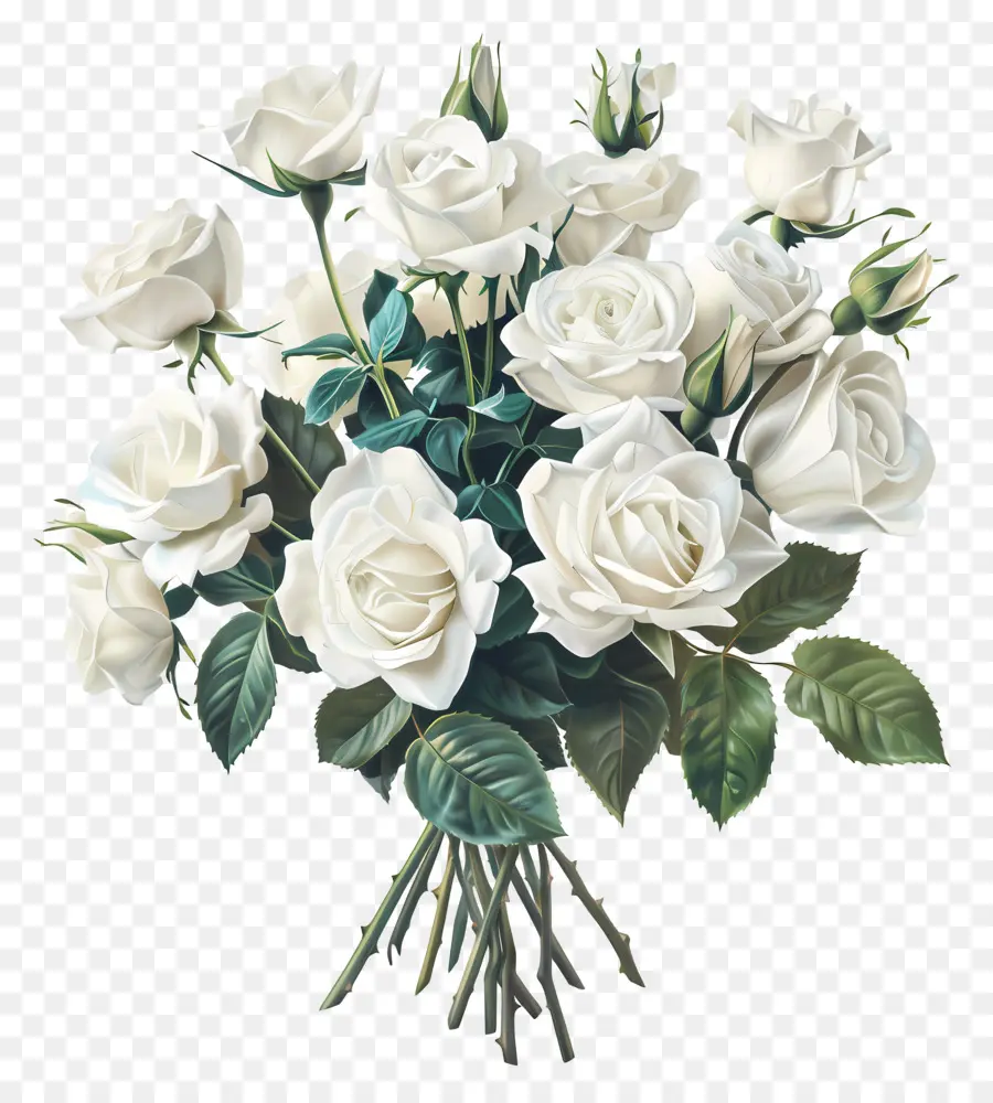 Buquê De Rosas Brancas，Rosas Brancas PNG