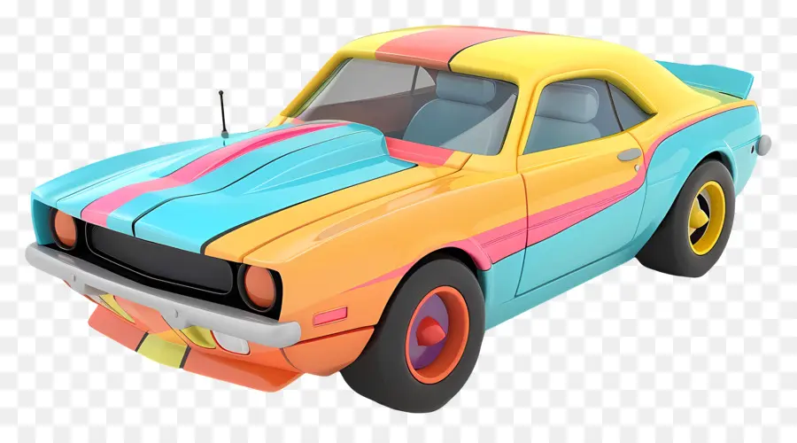 Desenho Animado，Carro Colorido PNG