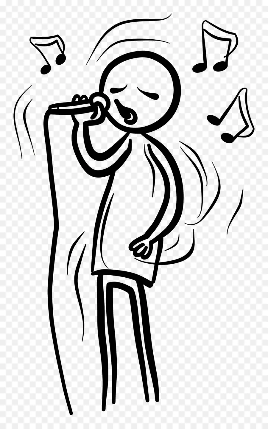 Stick Figure Cantando，Cantando Doodle PNG