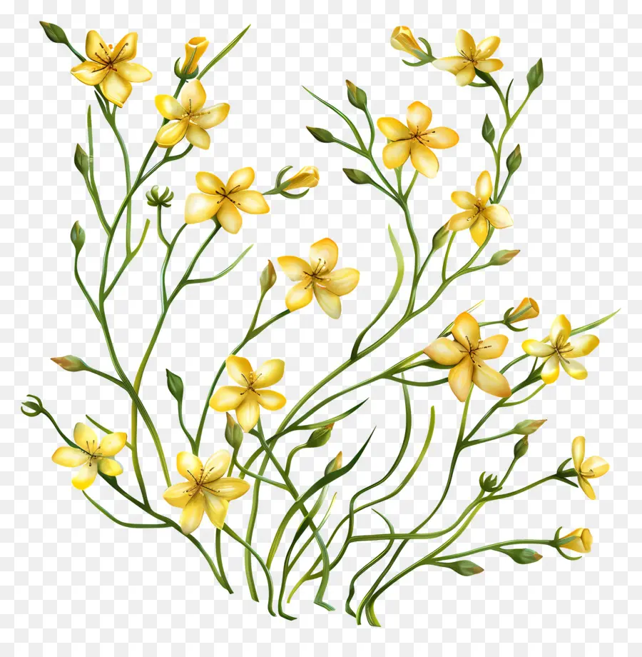 Flores Amarelas，Cores Vivas PNG
