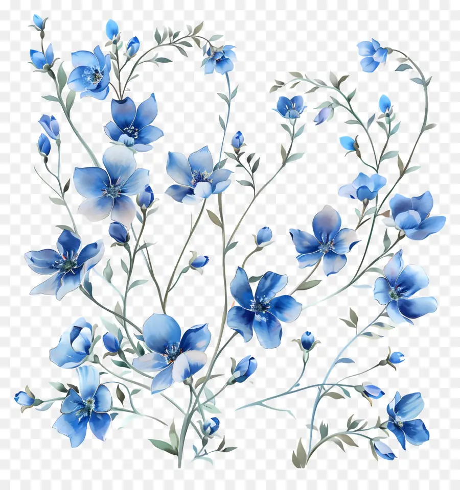 Flores Azuis，Florescer PNG