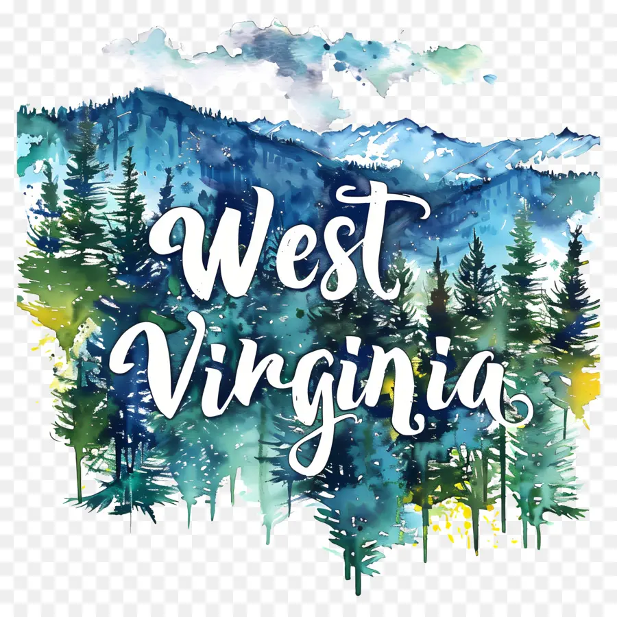 West Virginia Dia，Pintura Em Aquarela PNG
