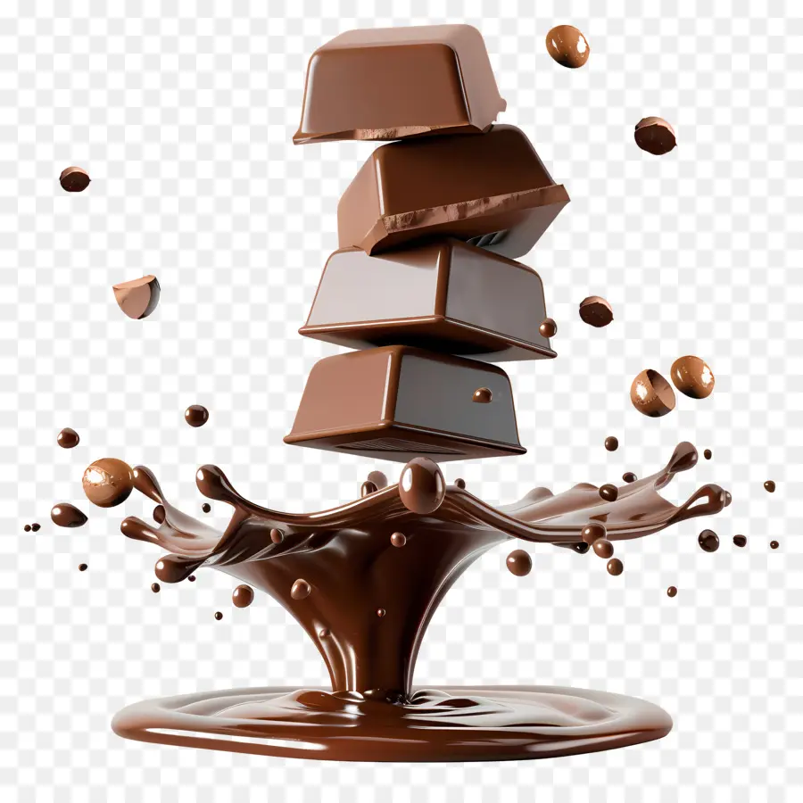 Chocolate Caindo，Fonte De Chocolate PNG