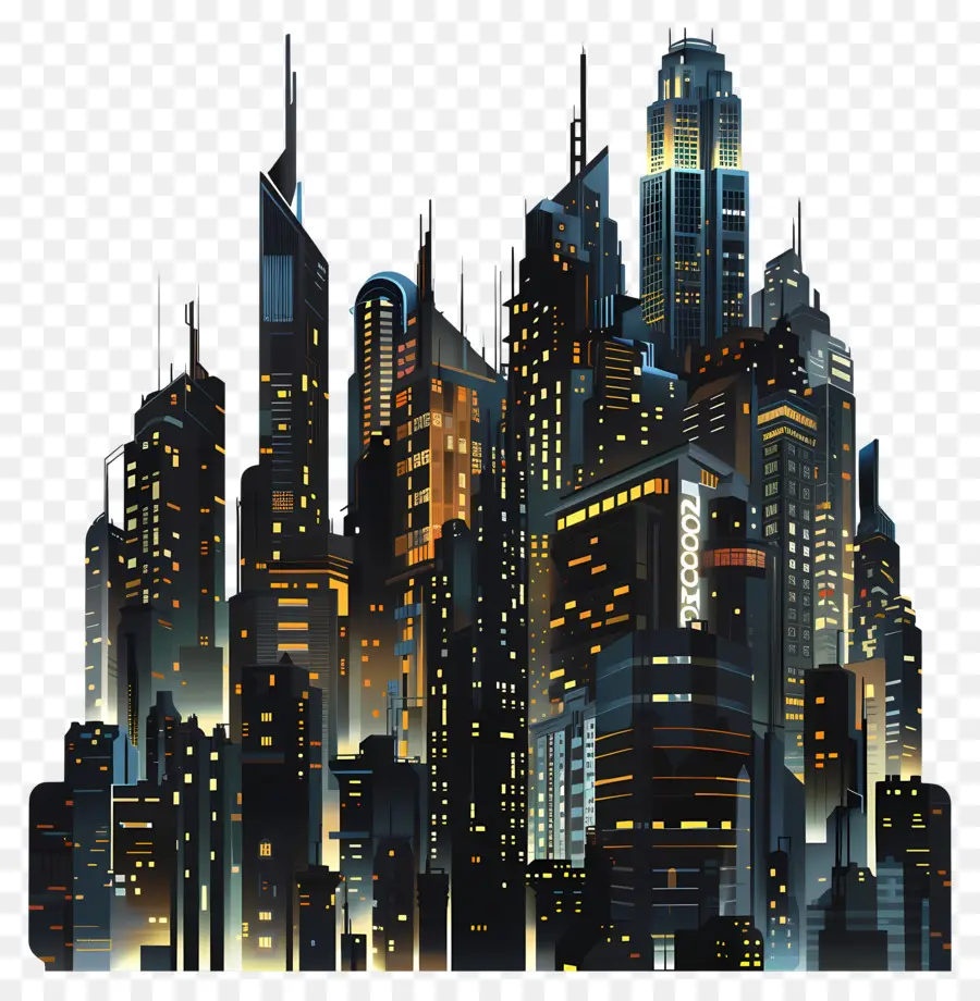 Metropolis Night，Cidade Futurista PNG