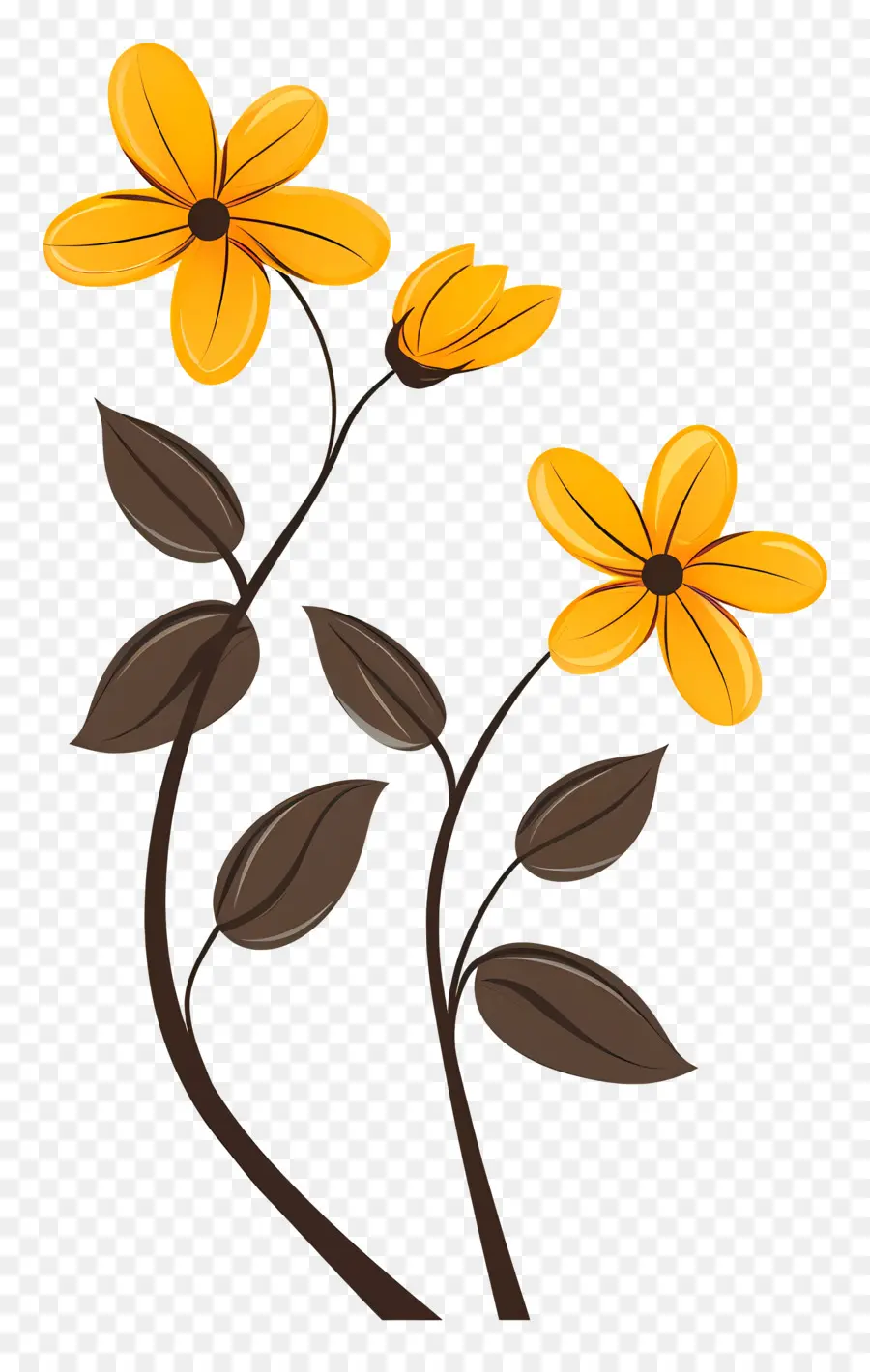 Flores Amarelas，Haste PNG